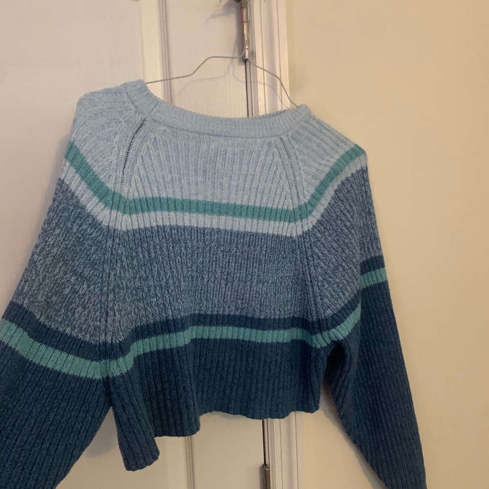 Aéropostale Striped Blue and Green Women's Sweater